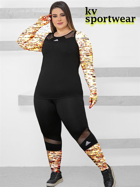 ست تاپ شلوارک سایز بزرگ ورزشی زنانه adidas کد 004